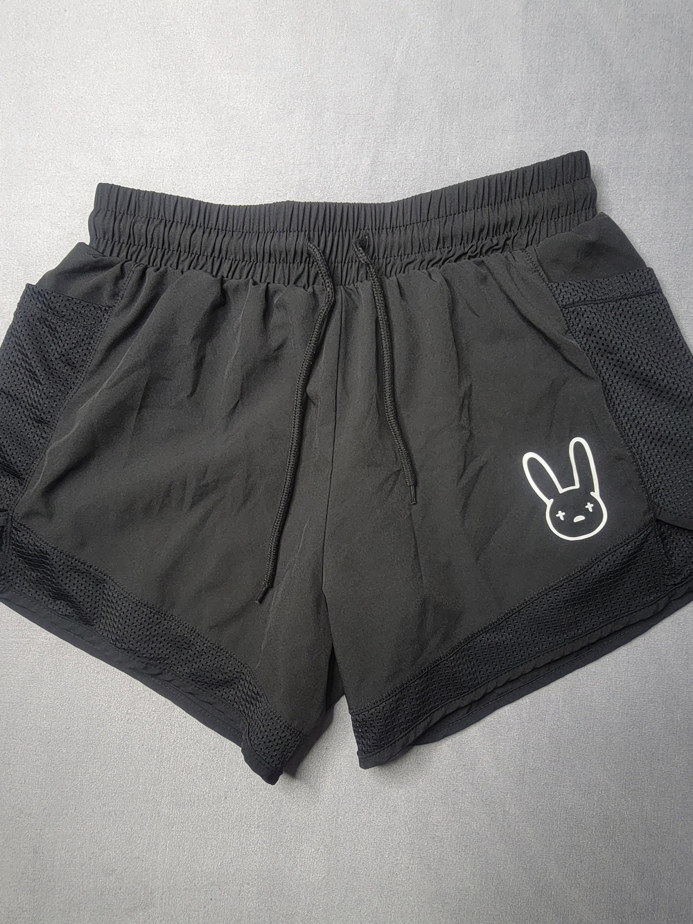 YITONG Women's Black Athletic Shorts with Bunny Logo SIZE M